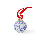 Blue Italian Christmas Bauble - Florals