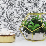 Glossy Gold Hemispheric Shaped Diffuser with White Flower