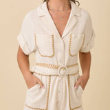 Lapel Collar Romper