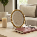 Gold Glass Matte Beaded Photo Frame 7x9 in.