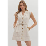 Solid sleeveless mini dress