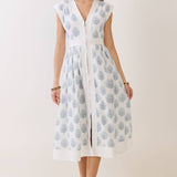 Floral  Zipper Midi Dress