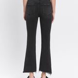 RAW STEP HEM CROP FLARE JEANS