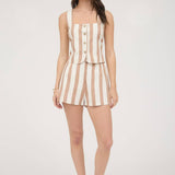 STRIPE HIGH WAIST LINEN SET