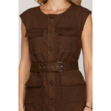 ANIMAL PRINT SUEDE MINI DRESS