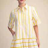 Yellow Stripe Collar Dress