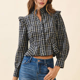 Plaid Peplum Hem Top