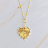 Clip Hanging Initial Heart Necklace
