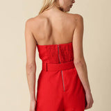 Louise Strapless Belted Romper