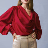 Woven satin top