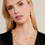 Metal Graduated Flower Collar Necklace