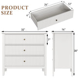 Large Fluted 3 Drawer Dresser