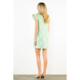 Flutter Sleeve Embroidery Dress