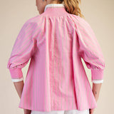 Mock Neck Band Puff Sleeve Blouse