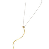 Two-Tone Mixed Chain Lariat Necklace