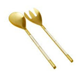 Gold & Bone Salad Server Set