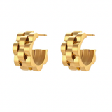 Gold Watchband Earrings