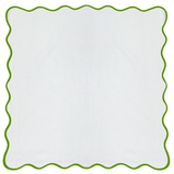 Scalloped Euro Sham, Green / White