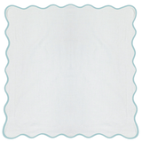Scalloped Euro Sham, Blue / White