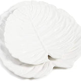 S/2 White Leaf Plates