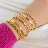 Bold 18k Gold Bracelets - Waterproof Thick Chain Bracelets: Rope