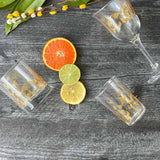 Set of 6 Tea Glasses Gold Little Butterflies