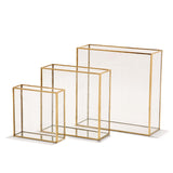 Square Gold Glass Vase