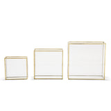 Square Gold Glass Vase