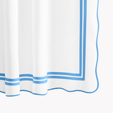 Matouk River Diamond Pique Shower Curtain Bright Sky-72"