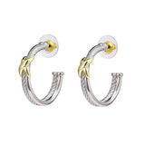 Silver/Gold Cable X Hoops