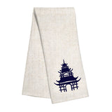 Navy Pagoda Linen Towel