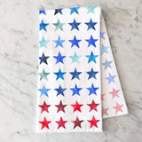 Red & Blue Stars Tea Towel
